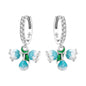S925 Sterling Silver Iris Flower Hoop Earrings for Women