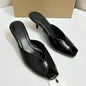 Peep Toe High Heeled Sandals Patent Leather Mules