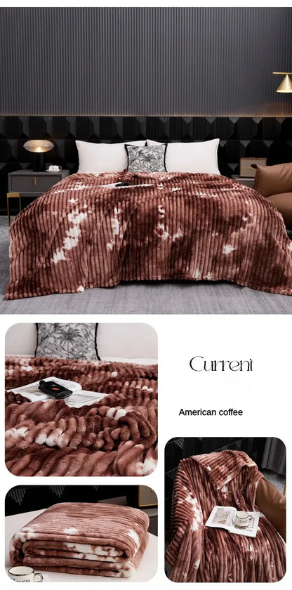 Tie Dye Flannel Fleece Blanket for Beds