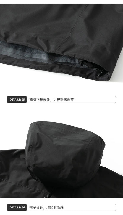 Three Layer Waterproof Windbreaker Jacket for Camping