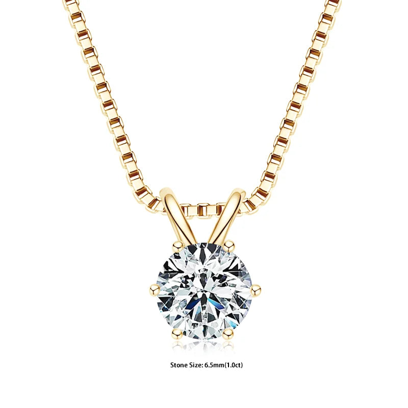 Moissanite Pendant Necklace 925 Sterling Silver Women