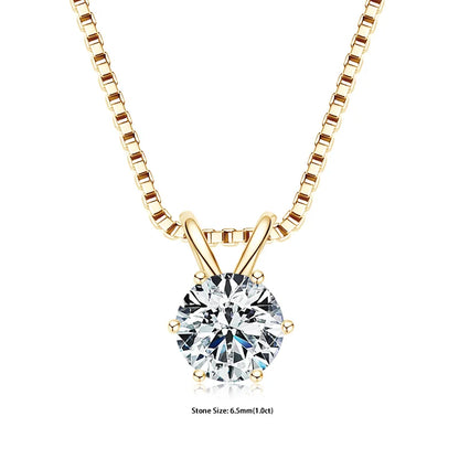 Moissanite Pendant Necklace 925 Sterling Silver Women