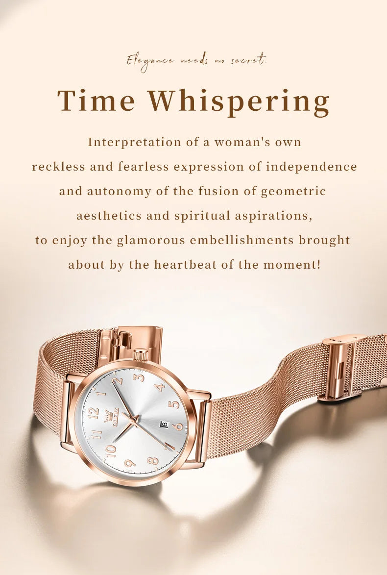 OLEVS 5653 Women's Rose Gold Quartz Watch