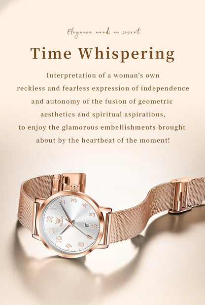 OLEVS 5653 Women's Rose Gold Quartz Watch