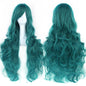 Soowee Curly Long Green Synthetic Hair Wig for Women