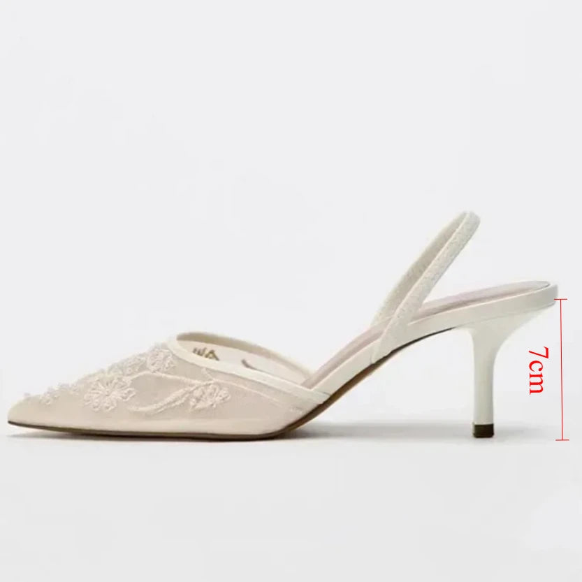 Designer Mesh Open Heel Sandals for Women