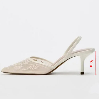 Designer Mesh Open Heel Sandals for Women