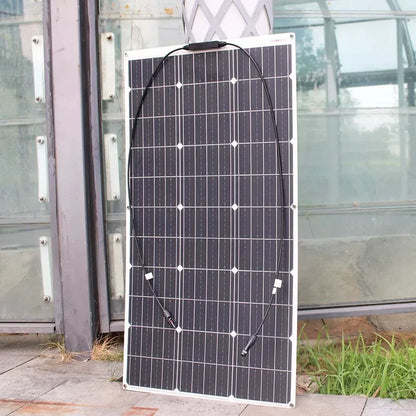 ASUNERGE 12V Flexible Monocrystalline Solar Panel 100W