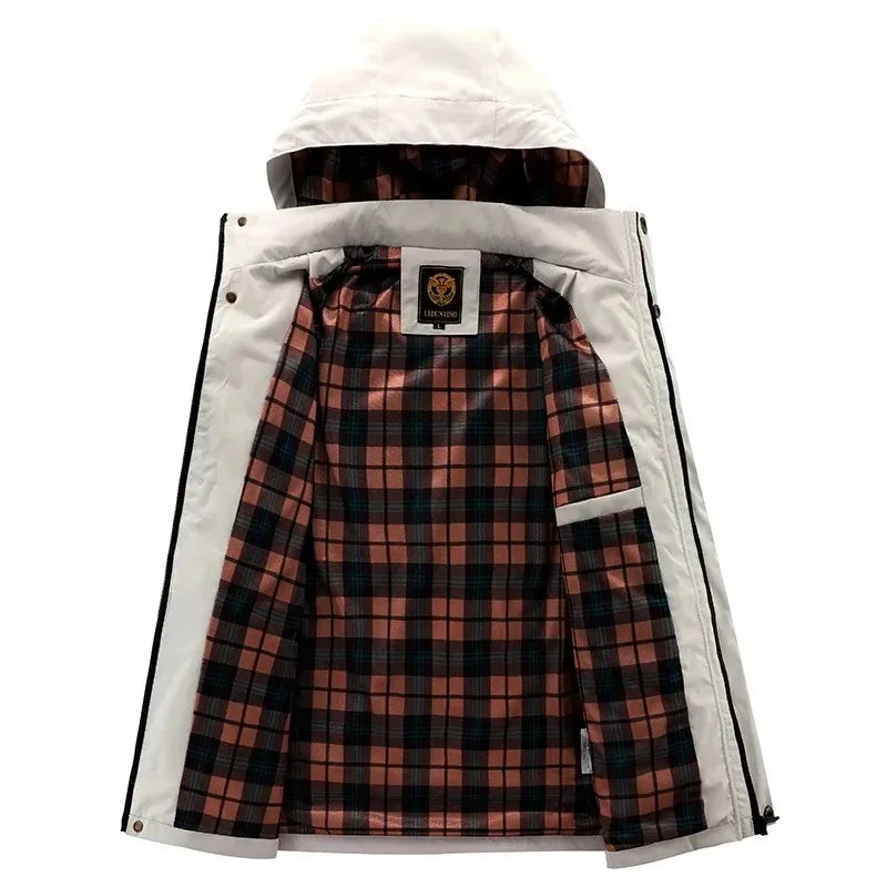 Men's Windbreaker Jacket Waterproof Hooded Soft Shell