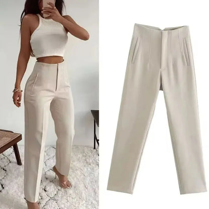 Koekop High Waist Pencil Trousers for Women