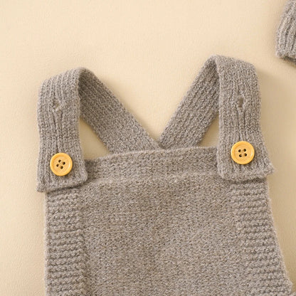 Sleeveless Knitted Baby Romper Set for Newborns