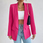 Solid Polyester Cotton Long Sleeve Women's Blazer