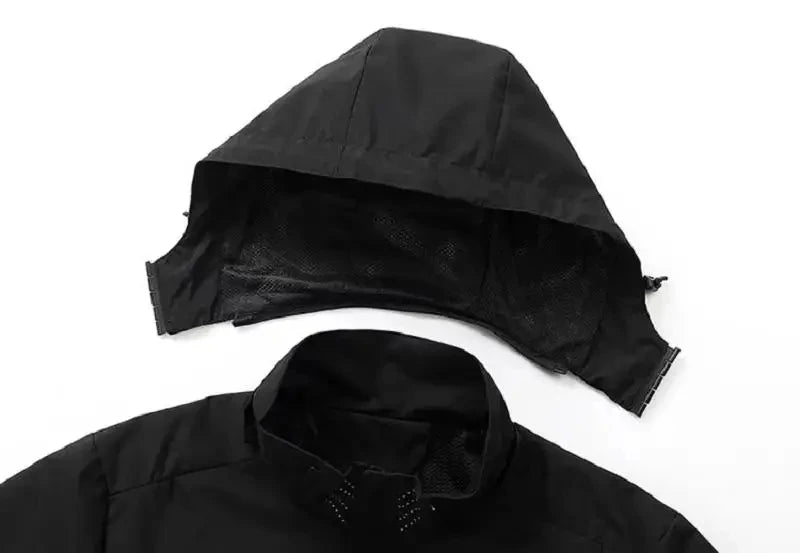 Men's Waterproof Windproof Hoodie Jacket for Outdoor Activities