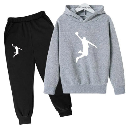 Kids Casual Hoodie and Pants Tracksuit Set