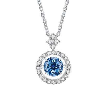 Moissanite Pendant Necklace for Women in Sterling Silver