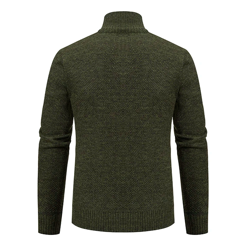 Men's Fleece Zipper Cardigan Casual Sports Coat