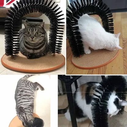 Cat Toy Arch with Massage Brush and Scratching Pad