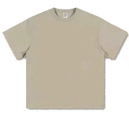 Black White Cotton T-Shirt Heavy-Duty Short Sleeves