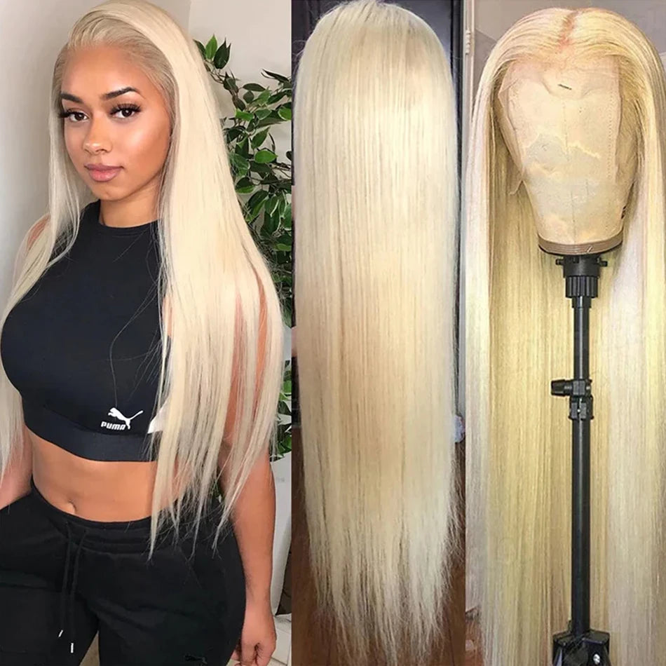 Blonde 613 Lace Front Human Hair Wig 40 Inch Straight