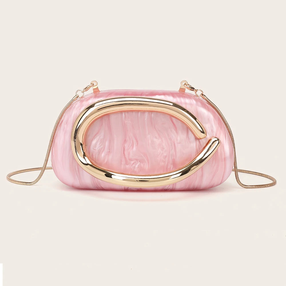 Gold PVC Evening Clutch Bag for Women