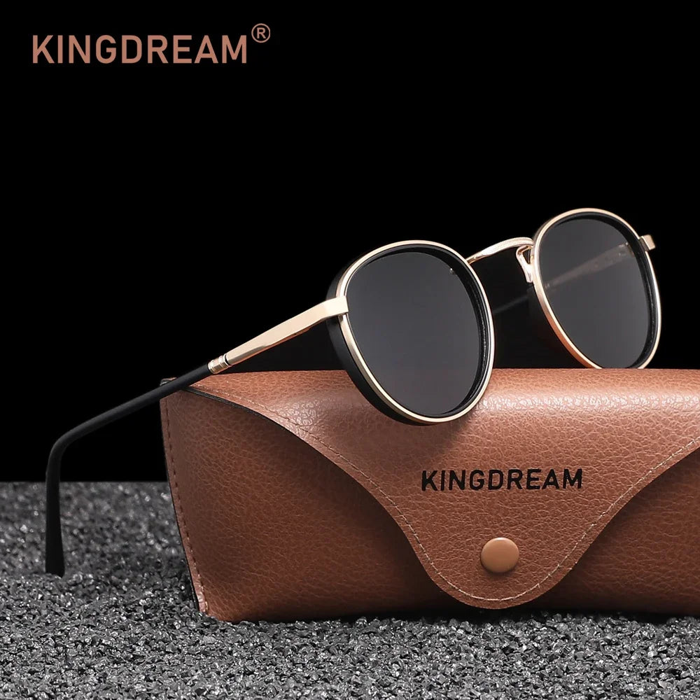 KINGDREAM Polarized Round Frame Sunglasses UV400