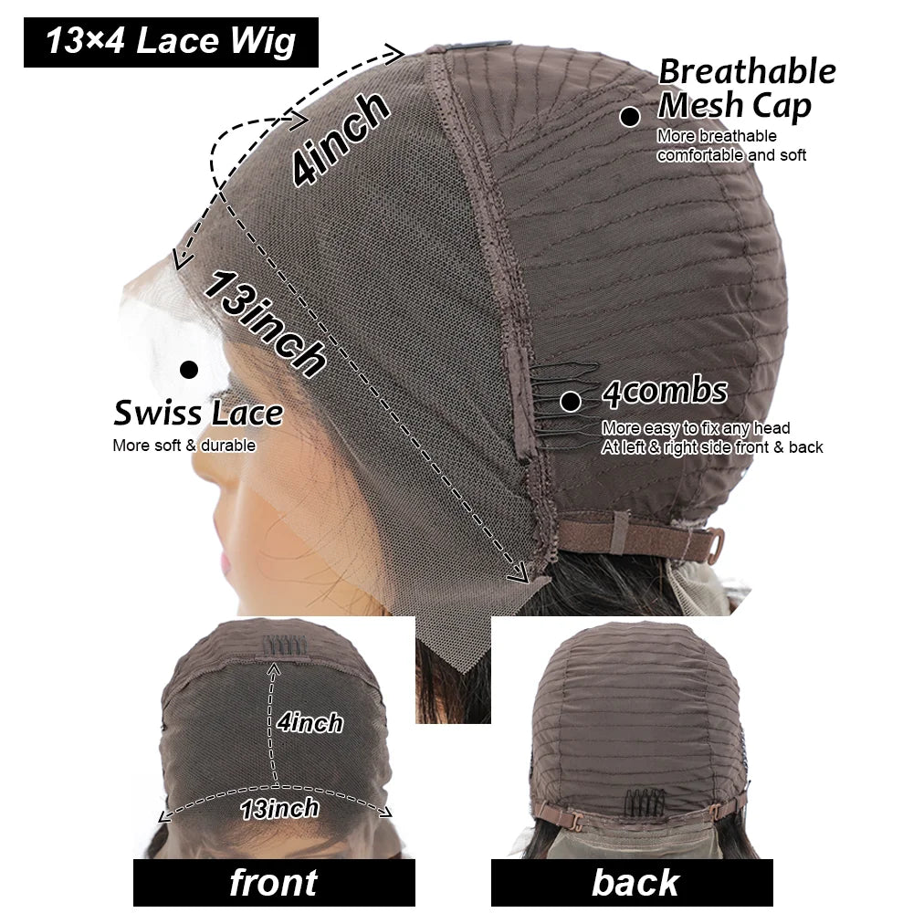 Human Hair 13X4 Lace Frontal Bob Wig for Black Women