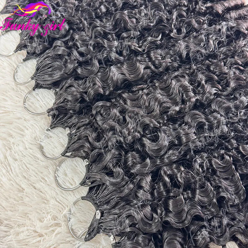 12A Curly Crochet Human Hair Extensions Natural Black