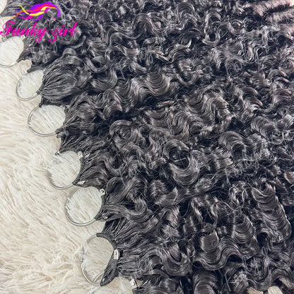 12A Curly Crochet Human Hair Extensions Natural Black