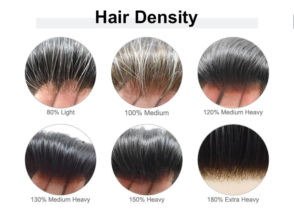 Curly Human Hair Toupee for Men Full PU Natural Color
