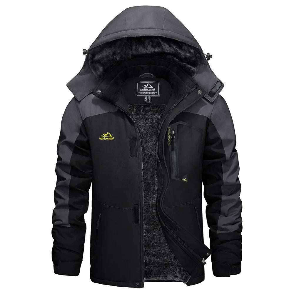 Men's Waterproof Fleece Ski Jacket Parka