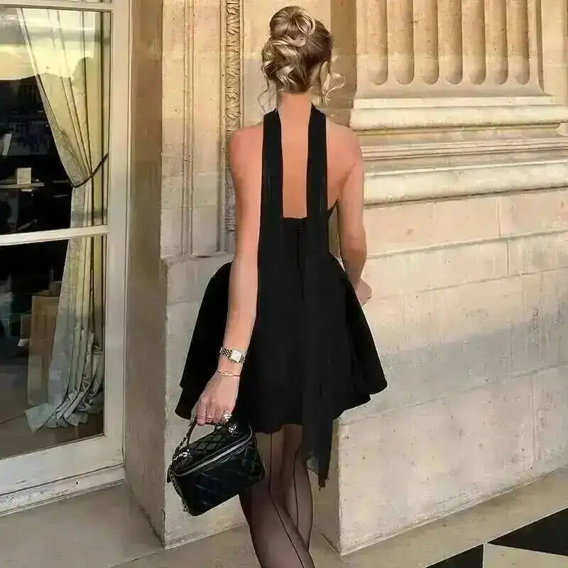 Avrilyaan Off Shoulder Backless A-line Mini Dress