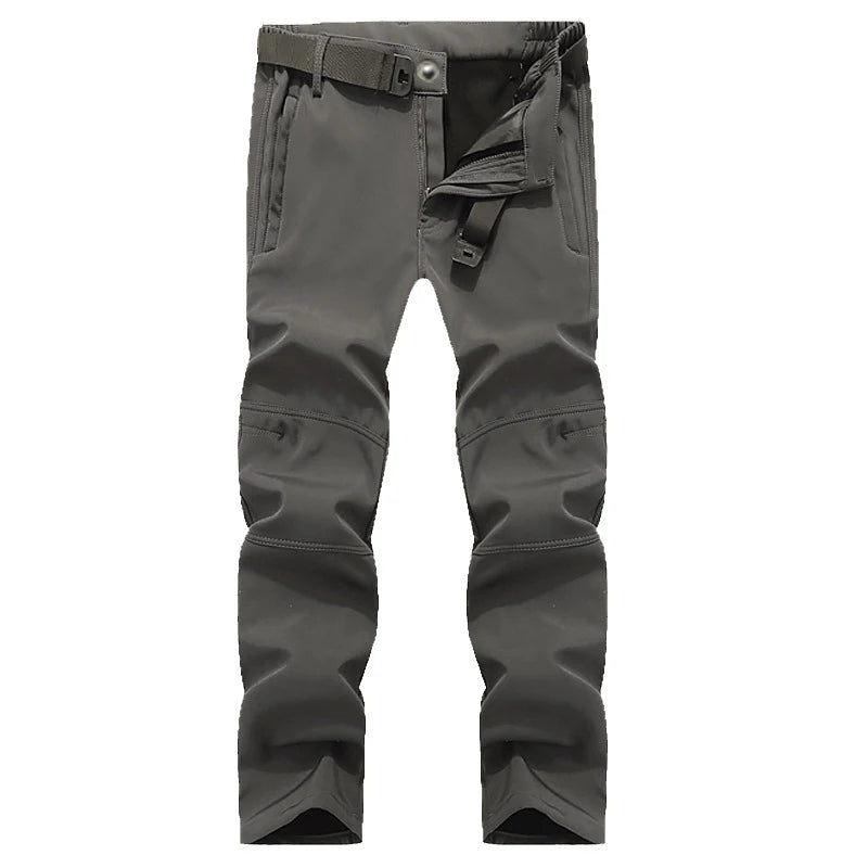 Men's Winter Soft Shell Hiking Pants with Fleece Lining