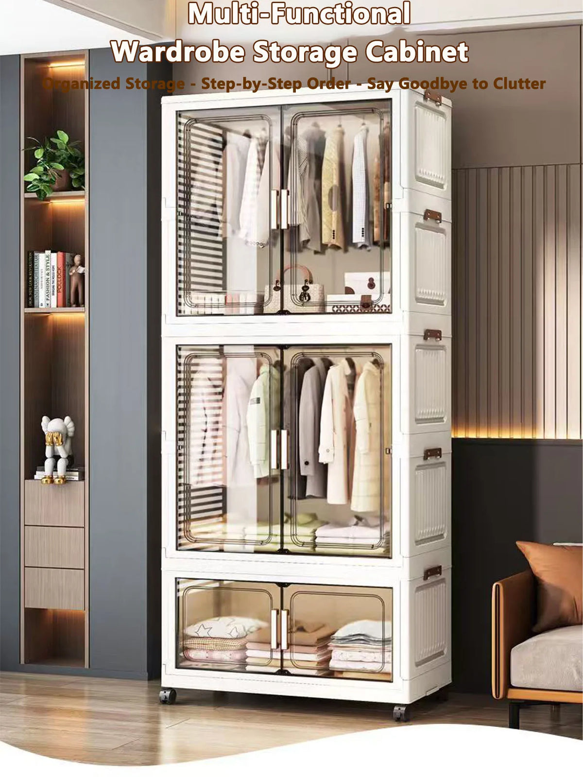Multi-Layer Plastic Storage Cabinet for Home Use