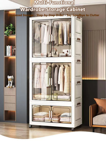 Multi-Layer Plastic Storage Cabinet for Home Use