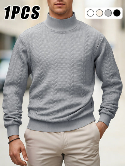 Thick Knitted Turtleneck Sweater for Men