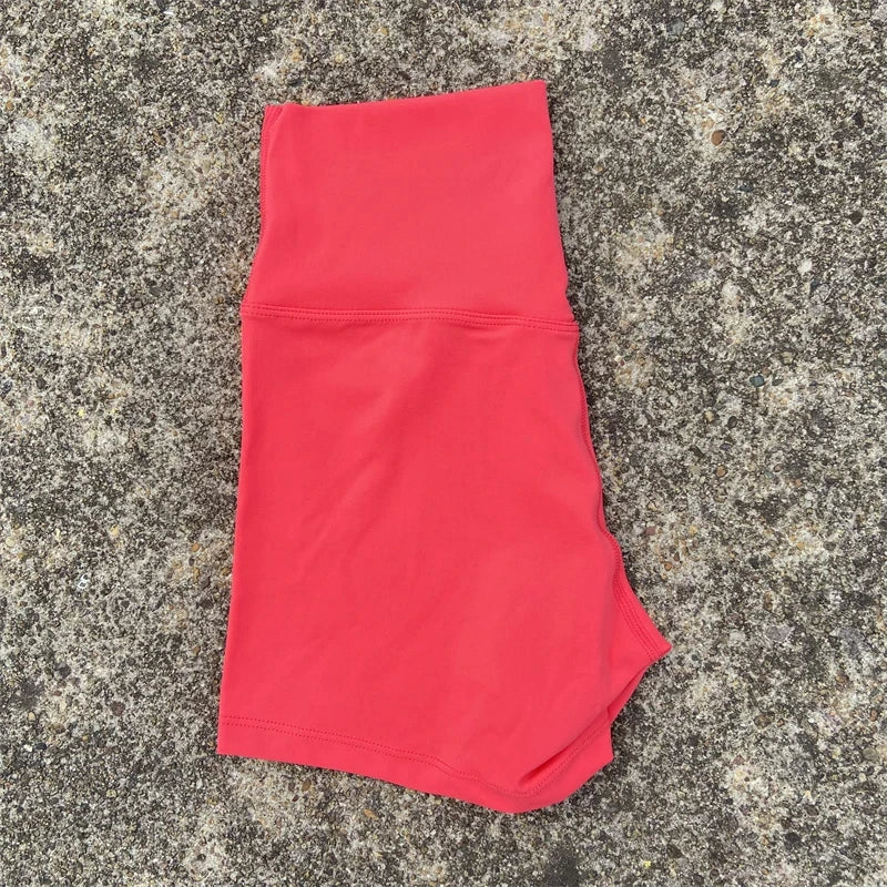 High Waist Yoga Shorts for Women in Solid Color