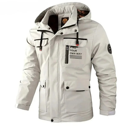 Men's Windbreaker Jacket Waterproof Hooded Soft Shell
