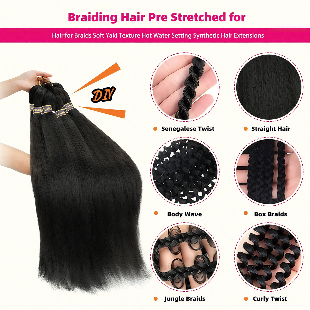26 Inch Kanekalon Jumbo Box Crochet Hair Extensions