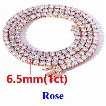 Moissanite Tennis Bracelet 2-6.5mm Rose Gold Silver