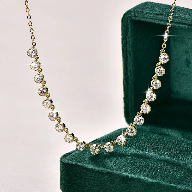 Moissanite Bubble-Style Necklace 3mm D VVS1 14K Gold Filled