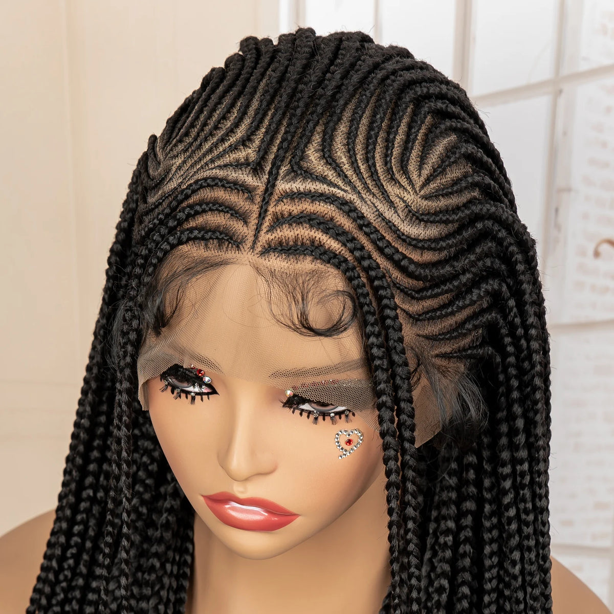 Synthetic Full Lace Cornrow Braided Wig for Black Women