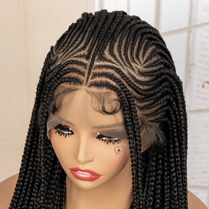 Synthetic Full Lace Cornrow Braided Wig for Black Women