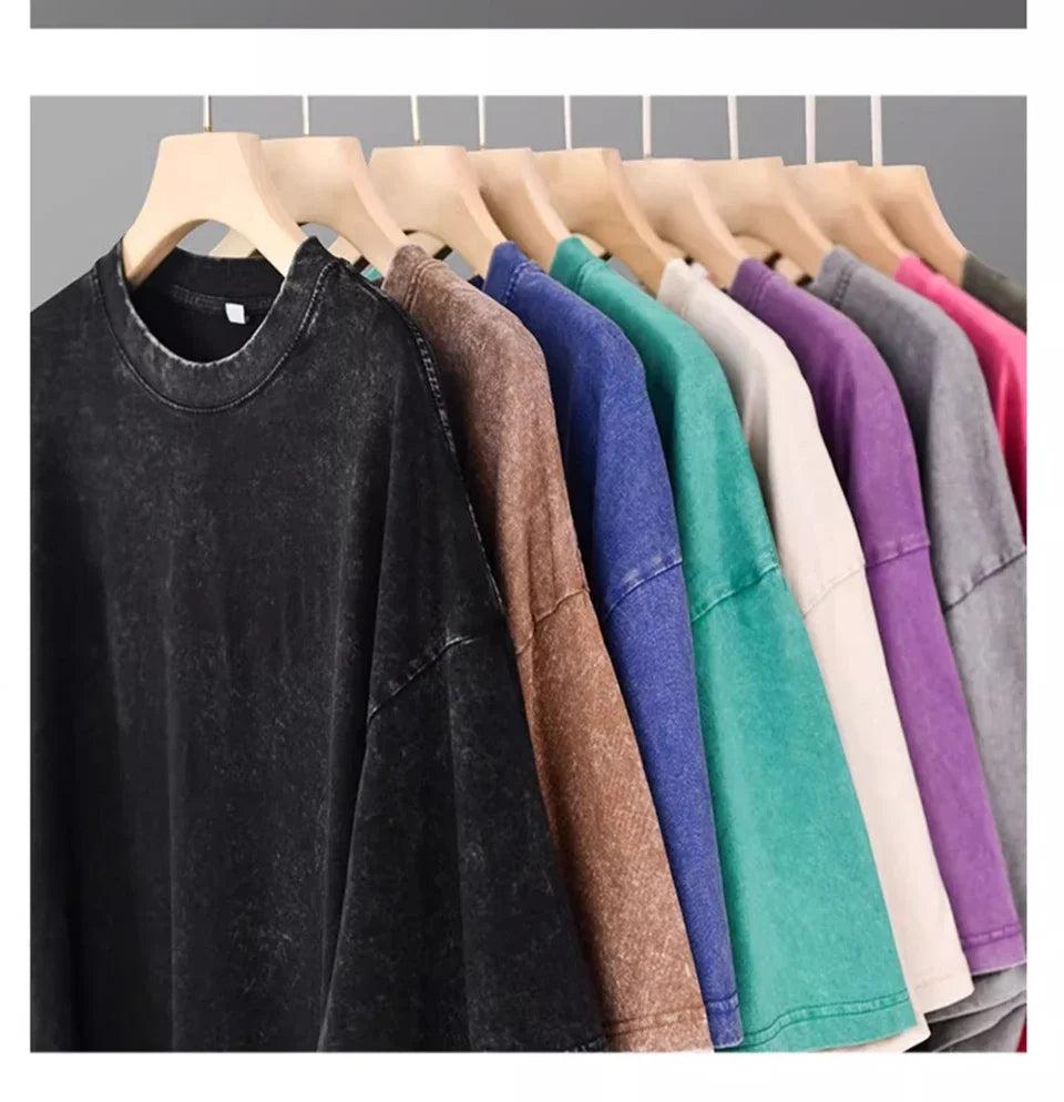 American Style Retro Heavyweight Cotton T-Shirt