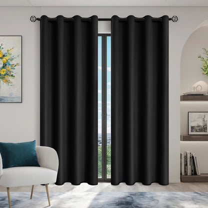 Modern Blackout Curtains - 100% Polyester, UV Protection