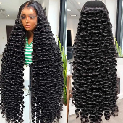 Curly Deep Wave Lace Front Wig Human Hair 200% Density