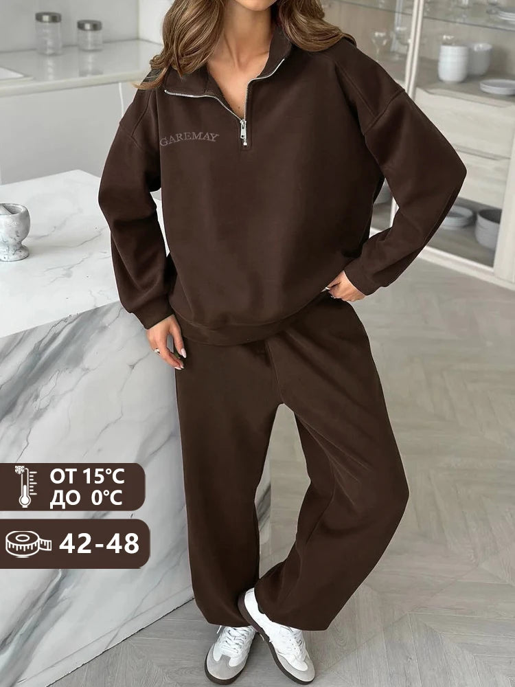 Cotton Pink Women's Tracksuit with Zipper