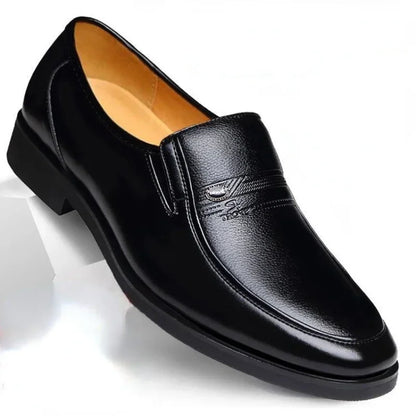 Leather Black Slip-On Loafers for Men Plus Size 38-44
