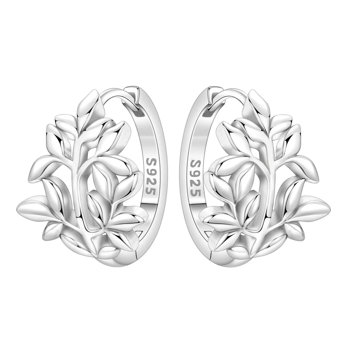 S925 Sterling Silver Iris Flower Hoop Earrings for Women