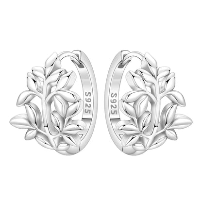S925 Sterling Silver Iris Flower Hoop Earrings for Women