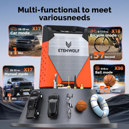 ETENWOLF ZEPHYR S3 Portable Tire Inflator 160 PSI